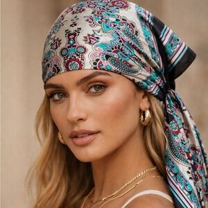 Vintage Paisley Hip Scarf Waist Wrap Boho Festival Square Scarf